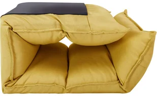 vidaXL Składane krzesło podłogowe, musztardowe, tkanina vidaXL - Pufy i podnóżki - miniaturka - grafika 7