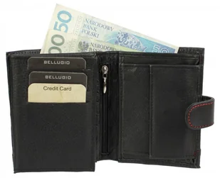 Bellugio Portfel Męski Skórzany 1028 Skóra Licowa Duży Pionowy Z Zapięciem Suwak Pionowy - Portfele - miniaturka - grafika 5