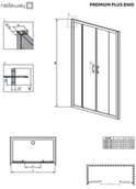 Ścianki i drzwi prysznicowe - Radaway Premium Plus DWD Drzwi prysznicowe 140x190 cm profile chrom szkło brązowe 33353-01-08N - miniaturka - grafika 1
