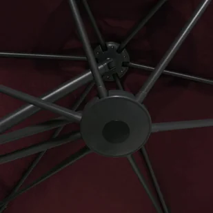 vidaXL Parasol ogrodowy na stalowym słupku, 300 cm, bordowy vidaXL - Parasole ogrodowe - miniaturka - grafika 2
