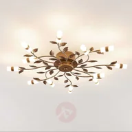 Lampy sufitowe - Lindby Bentas lampa sufitowa LED z metalu, brązowa - miniaturka - grafika 1