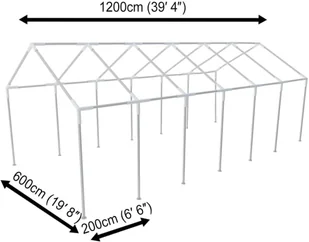 vidaXL vidaXL Biały namiot na przyjęcia 12 x 6 m - Pawilony ogrodowe - miniaturka - grafika 11