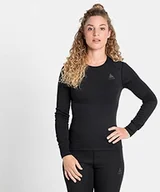 Koszulki sportowe damskie - ODLO Damska koszulka Bl Crew Neck L/S Active Wa czarny czarny XL 15910115000XL - miniaturka - grafika 1