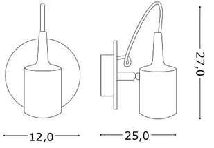 Ideal Lux Lampa Ścienna Edison Ap1 Nero 148908 Wys. 27,0 - Lampy ścienne - miniaturka - grafika 2