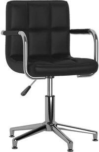 Fotel biurowy, krzesło biurowe vidaXL Obrotowe krzesło biurowe, czarne, obite sztuczną skórą - Fotele i krzesła biurowe - miniaturka - grafika 3