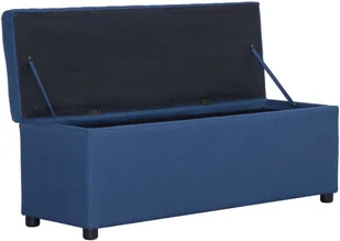 vidaXL Ławka ze schowkiem, 116 cm, niebieska, poliester vidaXL - Ławki do przedpokoju - miniaturka - grafika 8