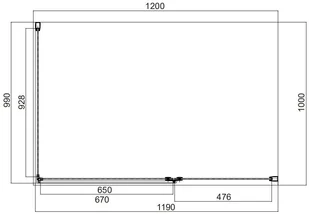 Omnires Manhattan 120x100 MH1210BLTR - Kabiny prysznicowe - miniaturka - grafika 2