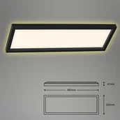 Lampy sufitowe - Briloner Lampa sufitowa LED 7365, 58 x 20 cm, czarna - miniaturka - grafika 1