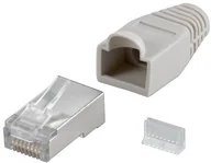 Inne akcesoria elektryczne - Wentronic Modular wtyczka RJ45 ekranowany z zabezpieczeniem przed zginaniem Szary, 1 szt., szary 4040849687464 - miniaturka - grafika 1