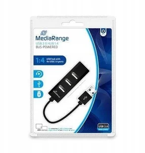 MediaRange Hub USB MediaRange MRCS502 4xUSB 2.0 Black MRCS502 - Huby USB - miniaturka - grafika 2