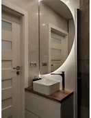 Lustra - Łukasz Ochwat Alfaram Lustro półokrągłe HELENA z podświetleniem LED, Połówka koła: 170x85 - miniaturka - grafika 1