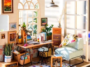 Robotime Technology (Suzhou) CO.,LTD. Składany Malowany Model Mini Pracownia DGM01 - Puzzle - miniaturka - grafika 14