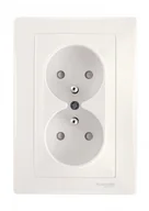Gniazdka elektryczne - Schneider Electric Schneider Sedna kremowy gniazdo podwójne z przesłonami +0) SDN2800623 - miniaturka - grafika 1