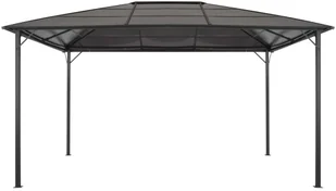 shumee Altana ogrodowa z zadaszeniem aluminiowa 4 x 3 x 2,6 m czarna - Altany ogrodowe - miniaturka - grafika 4