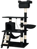 Drapaki dla kotów - TecTake Drapak dla kota Stokeley 141 cm czarny 402277 - miniaturka - grafika 1