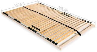 vidaXL Stelaż do łóżka z 28 listwami, 7 stref, 140x200 - Stelaże pod materac - miniaturka - grafika 7