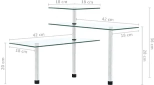 vidaXL 3-poziomowa, narożna półka kuchenna, hartowane szkło vidaXL - Pojemniki na przyprawy - miniaturka - grafika 8