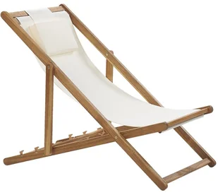 Beliani Leżak ogrodowy beżowy AVELLINO - Leżaki ogrodowe - miniaturka - grafika 2