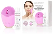 Szczoteczki do twarzy - DermoFuture Szczoteczka Soniczna do twarzy ze spieniaczem żelu różowa - miniaturka - grafika 1