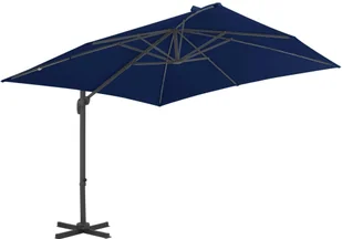 vidaXL Parasol wiszący z aluminiowym słupkiem 3x3 m błękit lazur 47002 - Parasole ogrodowe - miniaturka - grafika 4