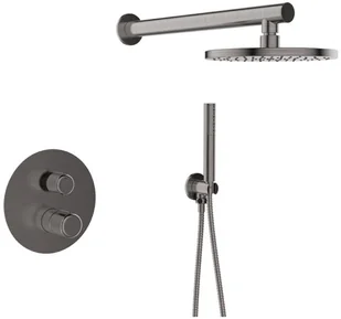 Laveo Laveo Pretto bateria natryskowa podtynkowa ścienna bez zestawu natryskowego grafit BAO 901P BAO 901P - Baterie podtynkowe - miniaturka - grafika 2