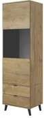 Witryny - Halmar witryna NEST W-2 kolor dąb lefkas - czarny - miniaturka - grafika 1