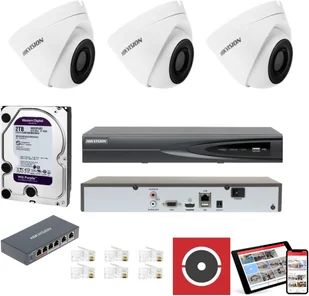 HIKVISION Zestaw do monitoringu IP 3 Kamery 2Mpx Full HD + Switch POE - Zestawy do monitoringu - miniaturka - grafika 14