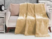 Koce - Darymex Koc bawełniany jasnobeżowy 150x200 dx-150-koc-b802 - miniaturka - grafika 1