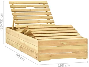 vidaXL Leżak ogrodowy ze stolikiem i poduszką, impregnowana sosna! 3065968 - Leżaki ogrodowe vidaXL Leżak ogrodowy ze stolikiem i poduszką, impregnowana sosna! 3065968 - Leżaki ogrodowe - miniaturka - grafika 9