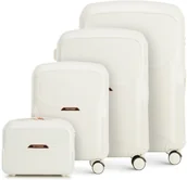 Walizki - Wittchen Komplet walizek z polikarbonu z suwakiem w kolorze różowego złota 56-3P-13K-88 - miniaturka - grafika 1