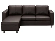 Narożniki - Vente-Unique Sofa narożna dwustronna z materiału skóropodobnego ACKLEY - Czekoladowy - miniaturka - grafika 1