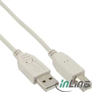 InLine USB 2.0 Kabel, A na B, beż, 1.8m 34518L - Kable - miniaturka - grafika 2
