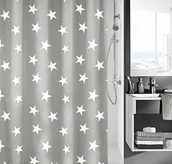 Zasłony prysznicowe - Kleine Wolke Nova 5274977305 zasłona prysznicowa, wymiary 180 x 200 cm, kolor szary (platin) 5274977305 - miniaturka - grafika 1