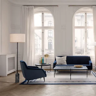 GUBI GUBI Gravity lampa podłogowa szary marmur/kremowa - Lampy stojące - miniaturka - grafika 5