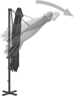 vidaXL Parasol wiszący z aluminiowym słupkiem, 250x250 cm, antracytowy - Parasole ogrodowe - miniaturka - grafika 6