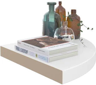 vidaXL vidaXL Narożne półki ścienne, 4 szt., połysk, białe, 35x35x3,8 cm, MDF - Półki do salonu - miniaturka - grafika 4