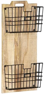 vidaXL Stojak ścienny na gazety, 33x10x67 cm, surowe drewno mango - Inne meble do salonu - miniaturka - grafika 6