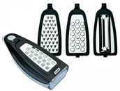 Siekacze tarki i szatkownice - Ibili Tarka uniwersalna 3w1 z pojemnikiem 772500 stal nierdzewna obierak - miniaturka - grafika 1