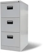Zestawy mebli biurowych - vidaXL vidaXL Metalowa szafa biurowa Szara 3 szuflady - miniaturka - grafika 1