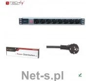 Techly Listwa zasilająca 8 gniazd 3m 250V/16A do szaf Rack 19"" 1U (100488) - Akcesoria do szaf serwerowych - miniaturka - grafika 5