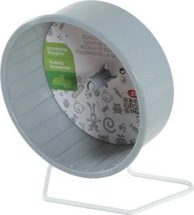 Zolux Kołowrotek plastikowy na metalowej podstawie 12 cm kol szary - Akcesoria dla gryzoni - miniaturka - grafika 2