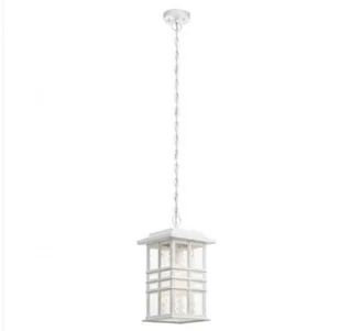 Kichler Industrialna LAMPA wisząca KL-BEACON-SQUARE8-WHT Elstead latarenka OPRAWA szklana ZWIS prostokątny outdoor IP44 biały KL-BEACON-SQUARE8-WHT - Lampy ogrodowe - miniaturka - grafika 2