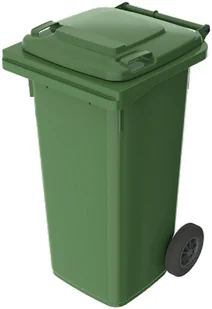 Pojemnik do segregacji odpadów na kółkach pojemność 120 l (kolor zielony) - Kosze na śmieci - miniaturka - grafika 3
