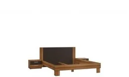 Lectus Rama łóżka + 2 szafki nocne Mesyna, brązowe - Łóżka - miniaturka - grafika 2