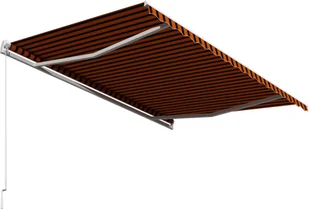 vidaXL Ręcznie zwijana markiza, 400 x 300 cm, pomarańczowo-brązowa vidaXL - Markizy - miniaturka - grafika 3