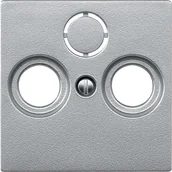Wyłączniki światła i elektryczne - Merten Płytka centralna 297560 do anteny gniazda, aluminium, system M 1325235 - miniaturka - grafika 1