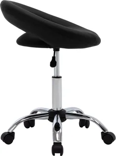 Fotel biurowy, krzesło biurowe vidaXL Krzesło robocze na kółkach, czarne, sztuczna skóra - Fotele i krzesła biurowe - miniaturka - grafika 3