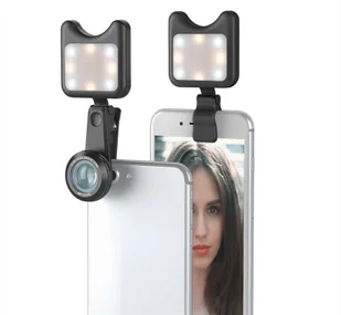 Apexel APL-3663FL Obiektyw 0.36X Wide Angle 15X Makro +Lampka LED black 7624X1 - Etui i futerały do telefonów - miniaturka - grafika 5