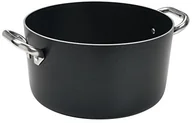 Rondle - Pentole Agnelli pentole agnelli ALB lakier wysoka rondel z aluminium, grubość 3 MM, z 2 uchwytami ze stali nierdzewnej, czarny, 28 cm ALSA104SS28 - miniaturka - grafika 1
