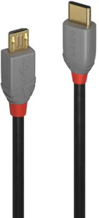 LINDY 1 m USB 2.0 typ C na Micro-B kabel Anthra Line - kabel - cyfrowy/dane, 36891 36891 - Kable USB - miniaturka - grafika 2